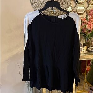 Sandro Black and White Long Sleeve Top size 2